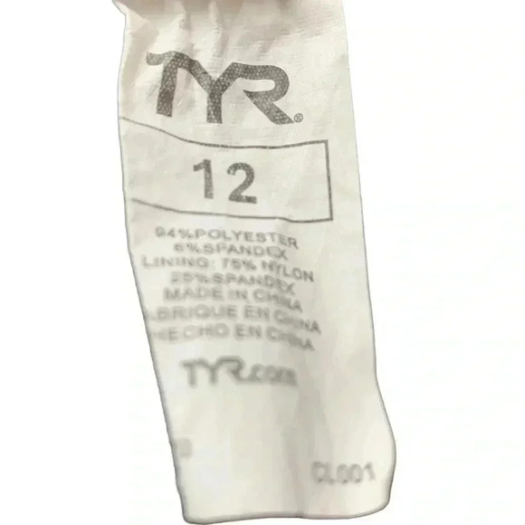 TYR Navy Blue athletic One  Piece Swim Suit, Size 12 - Picture 5 of 5